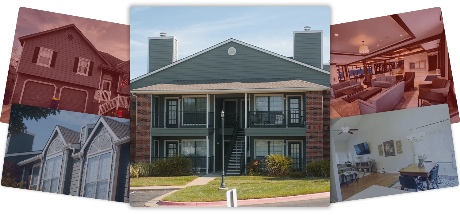 Collage of homes, apartments, and interiors completed by painters in Topeka, KS