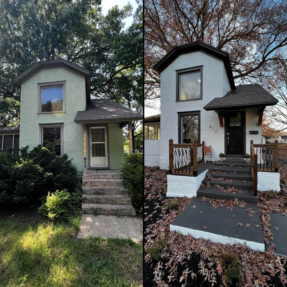 before and after house exterior